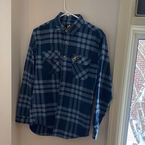 Men's Plaid Button-Down Shirt - Navy/Light Blue